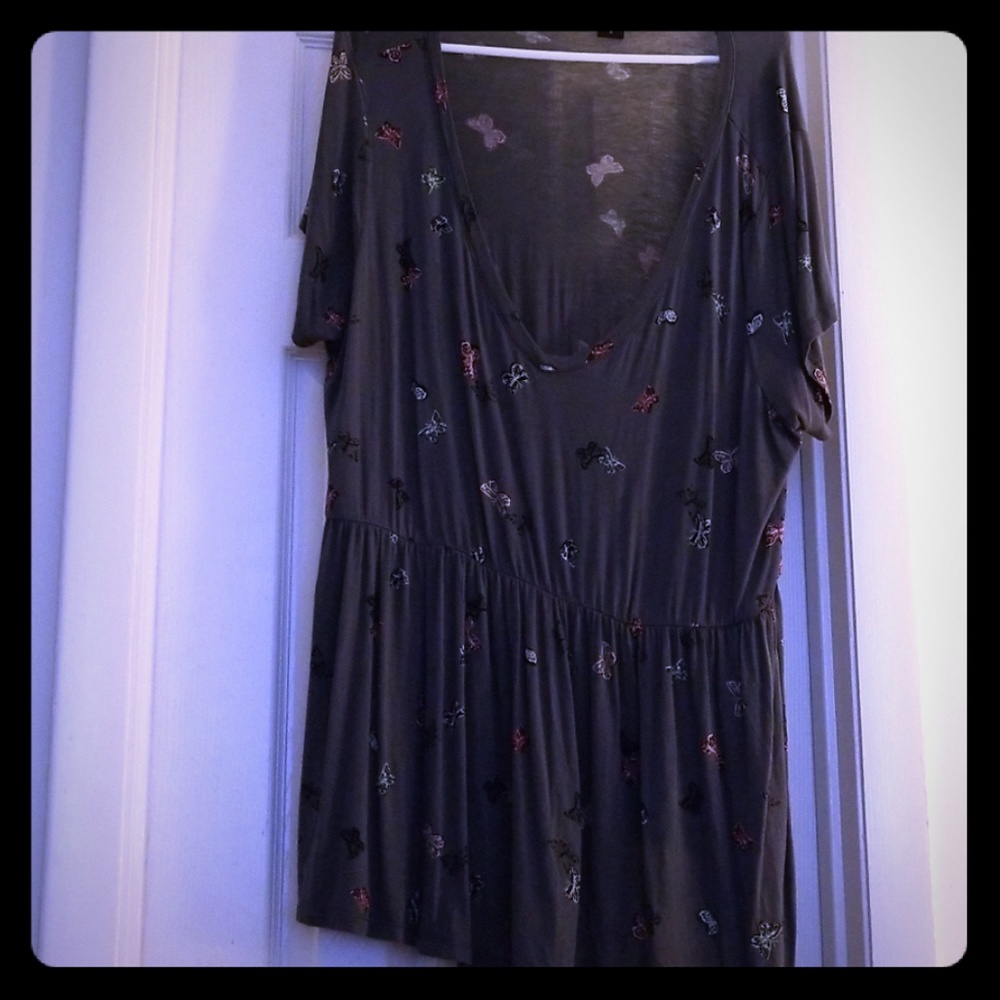 Women's Size 18/20 Short Sleeve Gray Babydoll